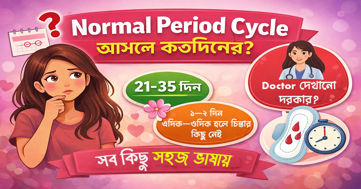 <p>Normal period cycle আসলে কতদিনের?</p>